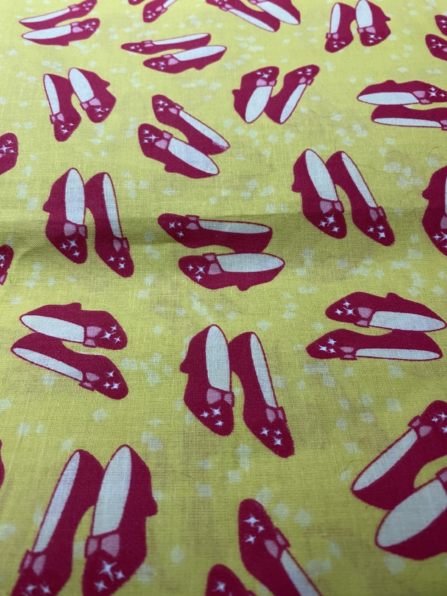 Wizard of Oz-Dorothy's Red Shoes Tossed-Yellow B/G-Fat Quarter