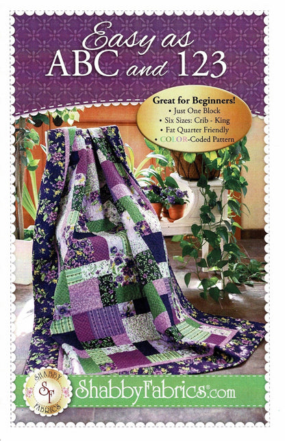 Easy as ABC and 123 Quilt Pattern by Shabby Fabrics