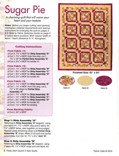 Project Book "Pretty Darn Quick! 3-Yard Quilts" by Fabric Café