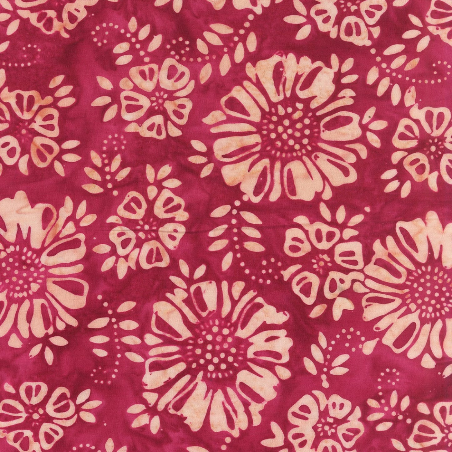 Magenta Flowers Batik-Anthology Fabrics-BTY