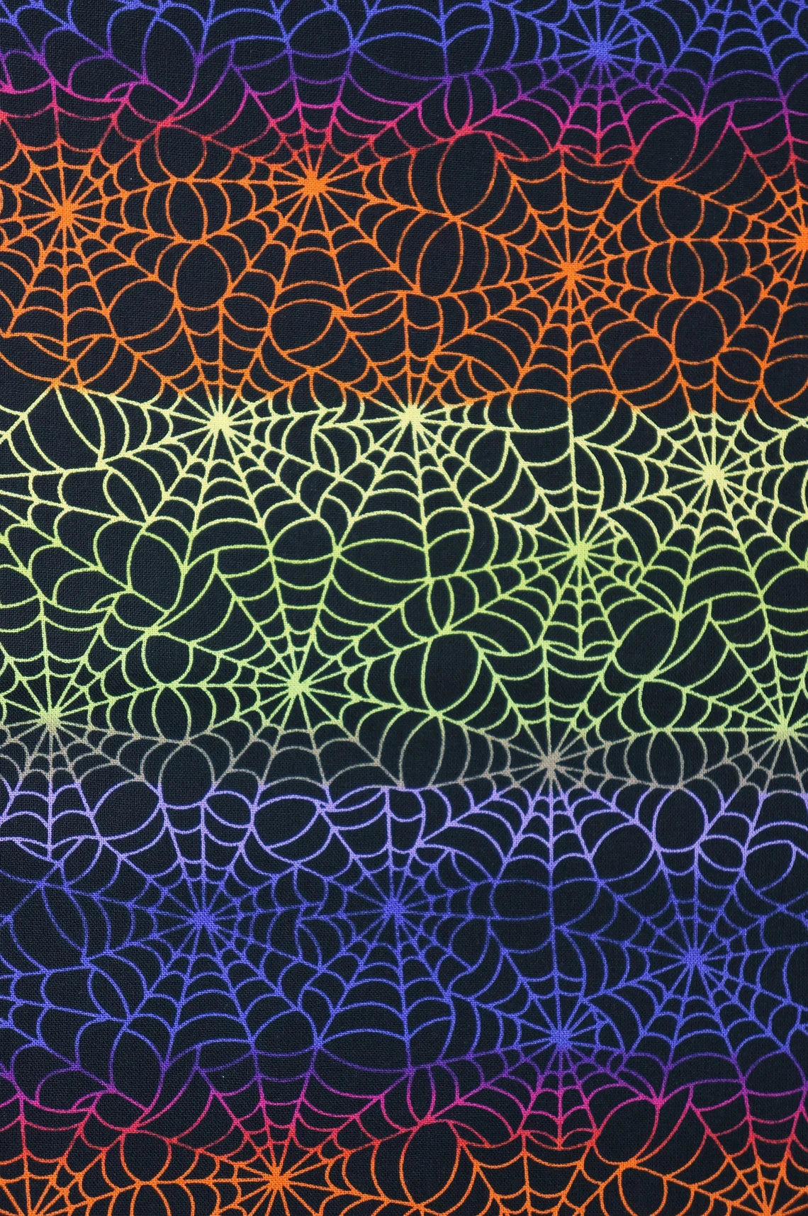 Multi-Colored Spider Webs-David Textiles-BTY-Halloween