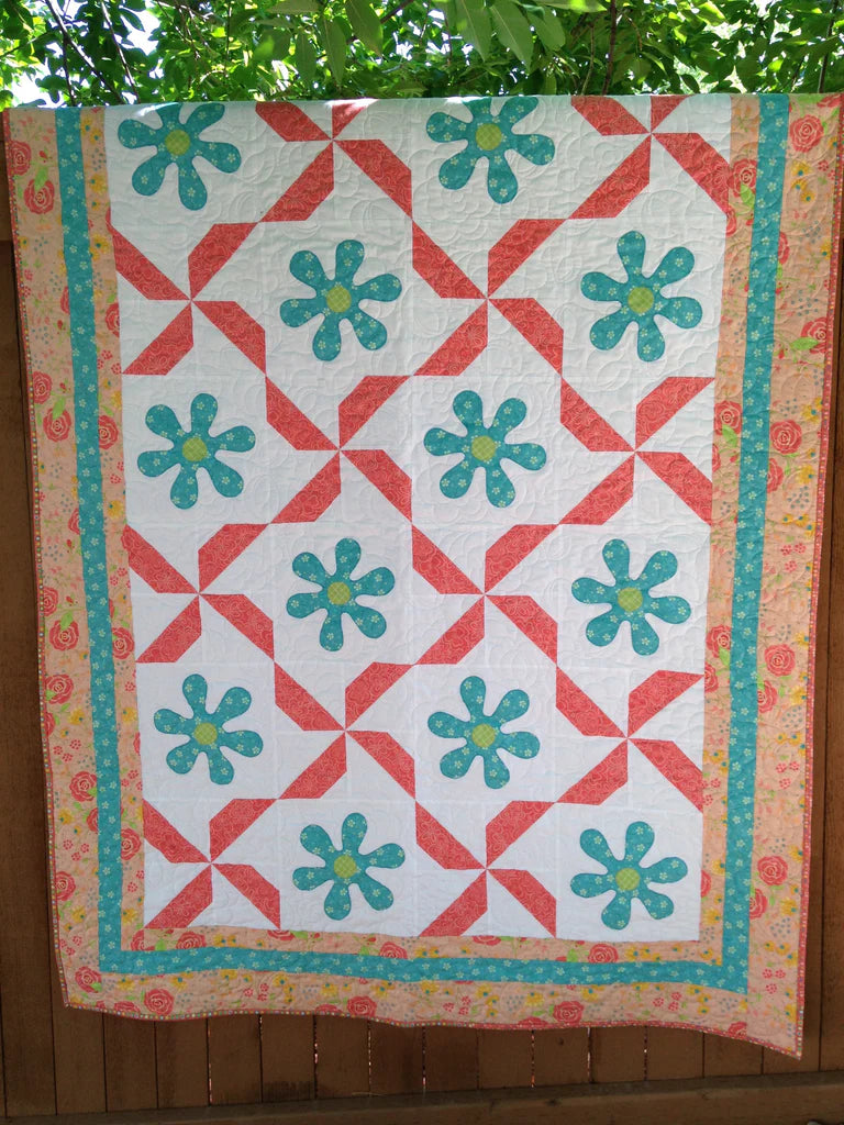 Petals and Pinwheels Quilt Pattern by Bound To Be Quilting-Crib & Single Style