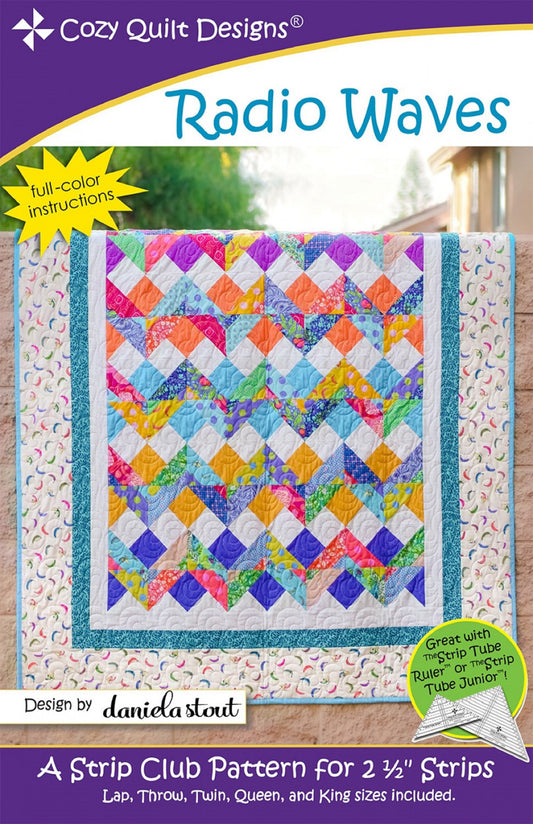 Radio Waves Quilt Pattern by Cozy Quilt Designs-6 Different Sizes