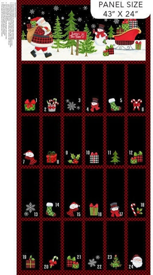 Santa's Tree Farm Advent Calendar-Northcott Fabrics