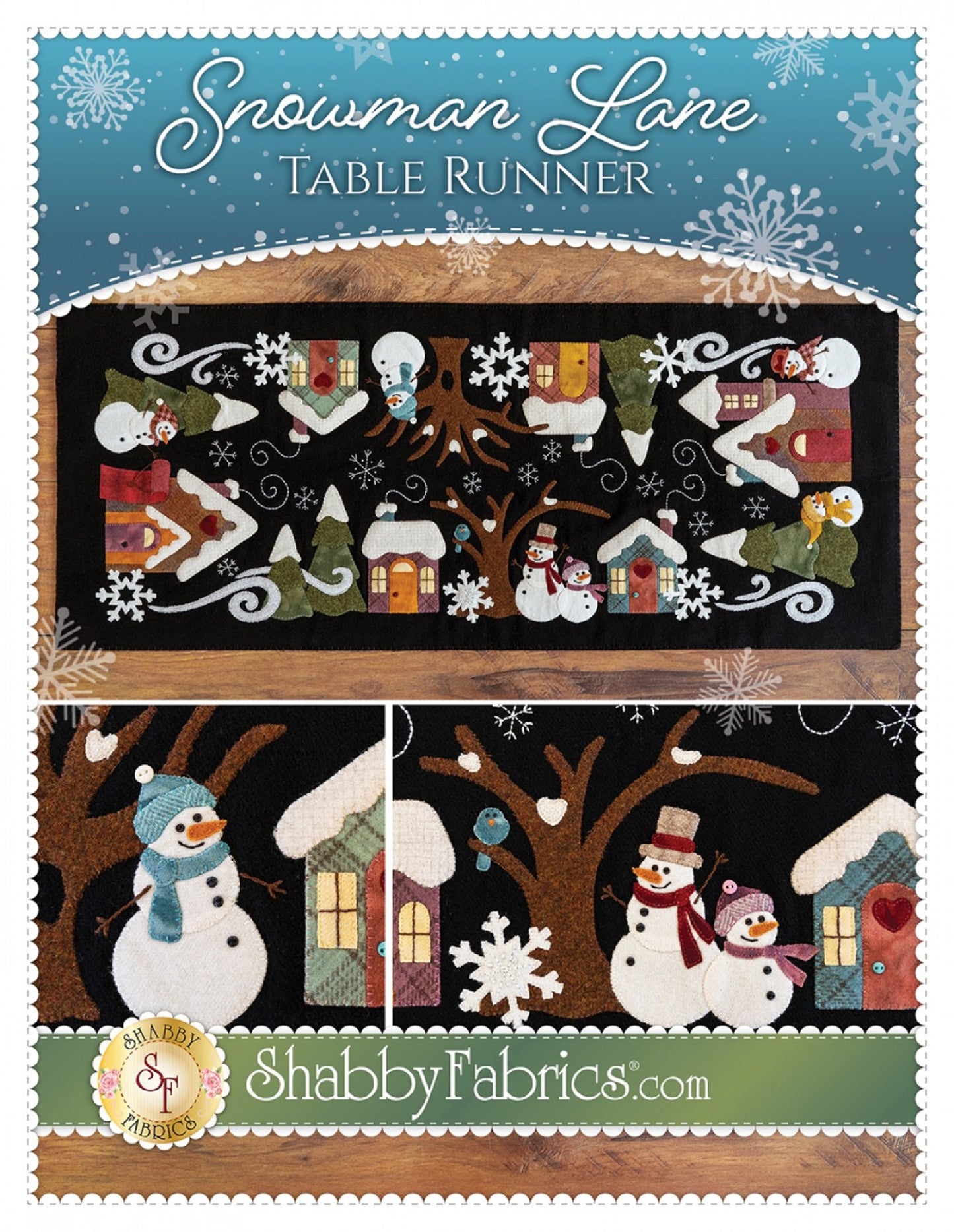 Snowman Lane Table Runner by Shabby Fabrics
