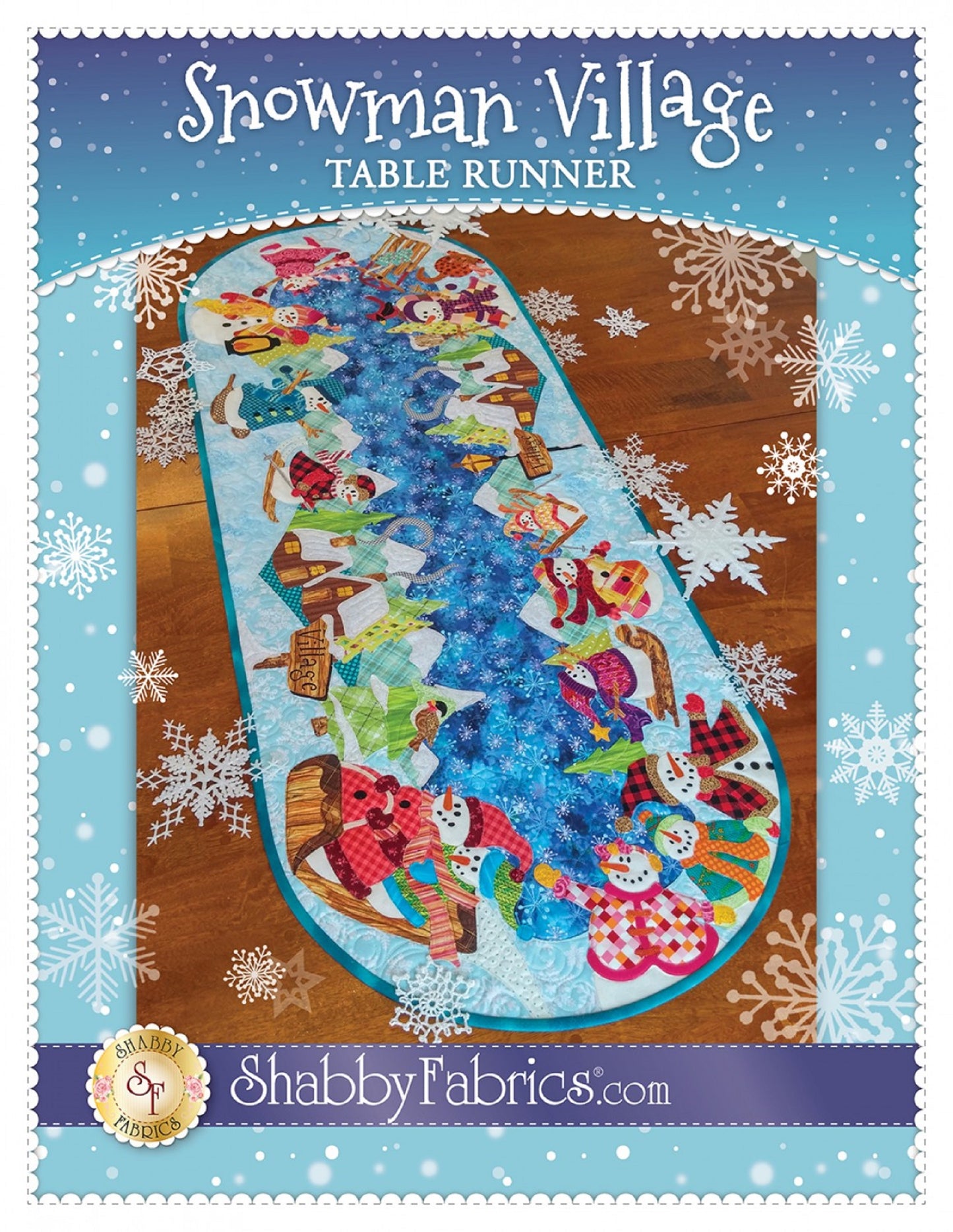 Snowman Village Table Runner Pattern by Shabby Fabrics