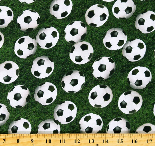 Sports Life-Soccer Balls on Grass-Robert Kaufman-BTY