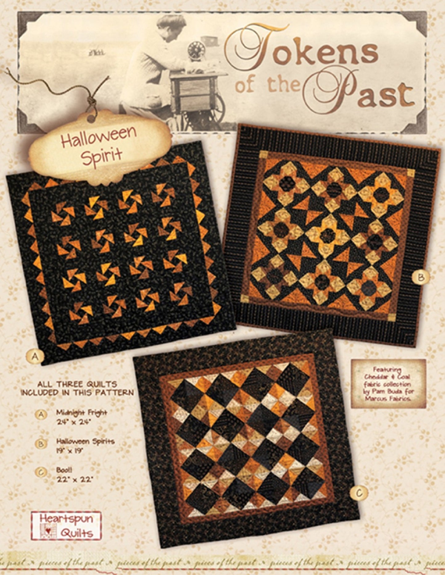 Tokens of the Past "Halloween Spirit" Quilt Pattern by Heartspun Patterns