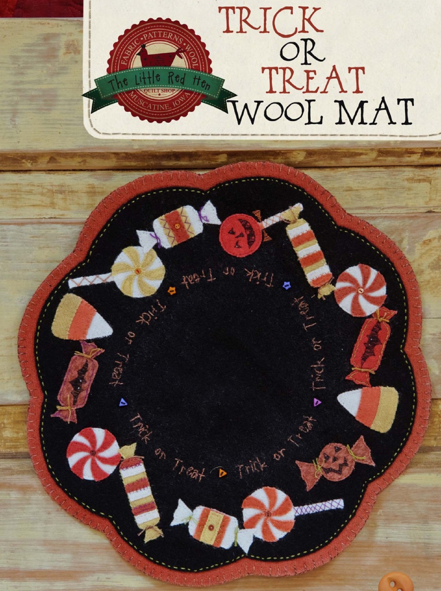 Trick or Treat Wool Mat Pattern by The Little Red Hen