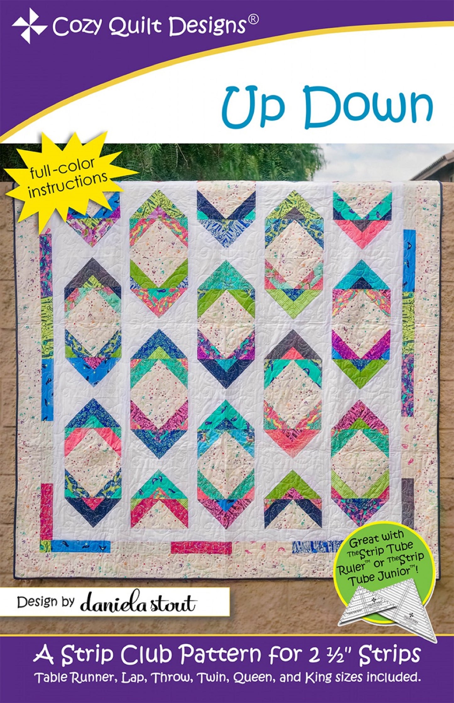 Up Down Quilt Pattern by Cozy Quilt Designs-6 Different Sizes