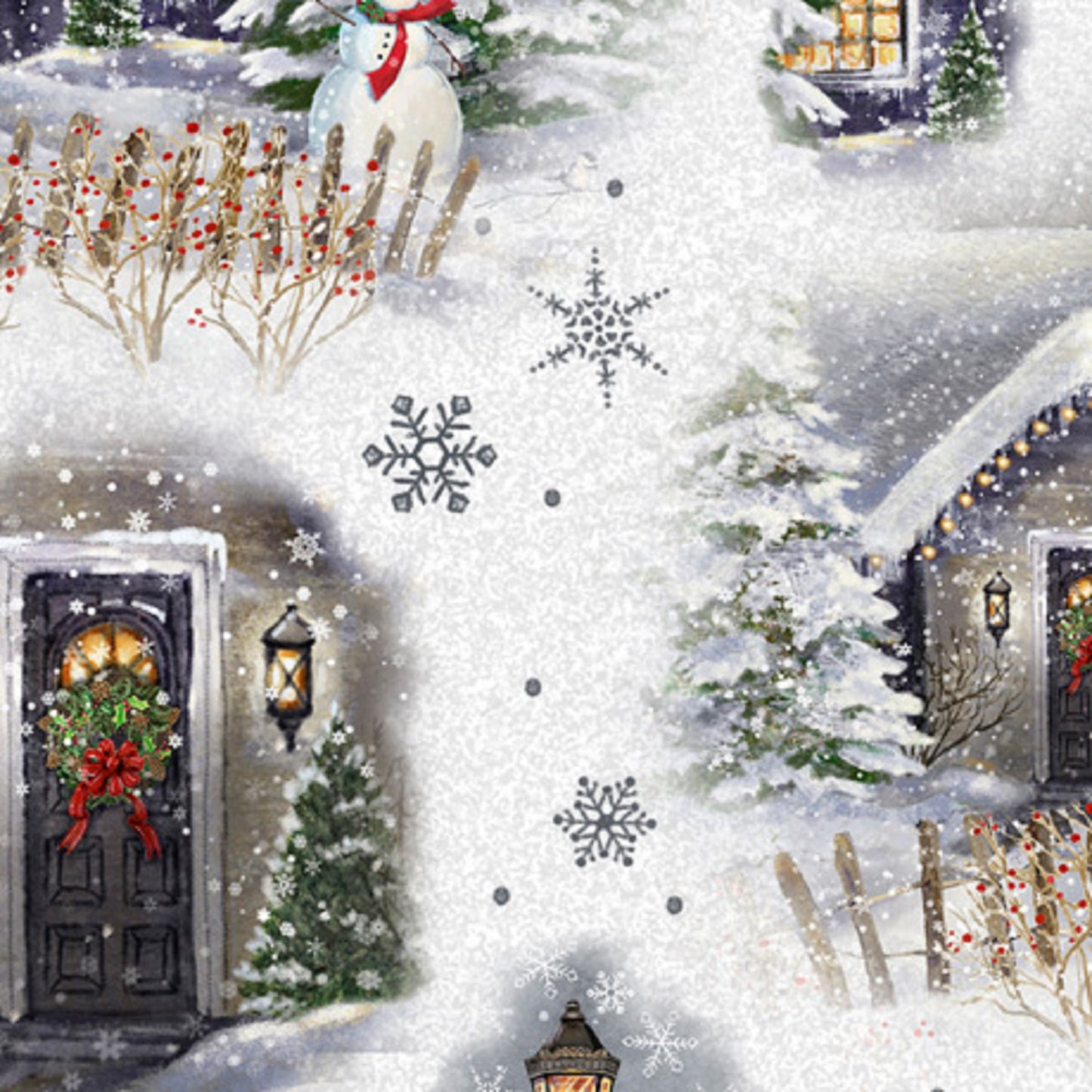 Winter Greetings "Christmas Village Vignettes"-Quilting Treasures-BTY