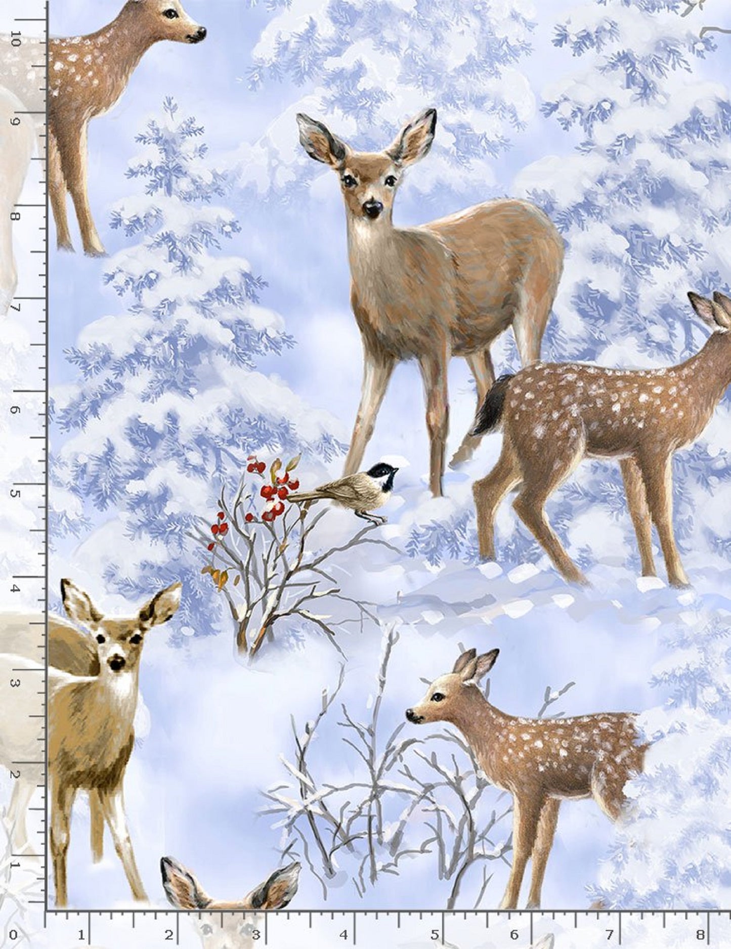 Nature's Holiday "Winter Woodland Deer"-Timeless Treasures-BTY
