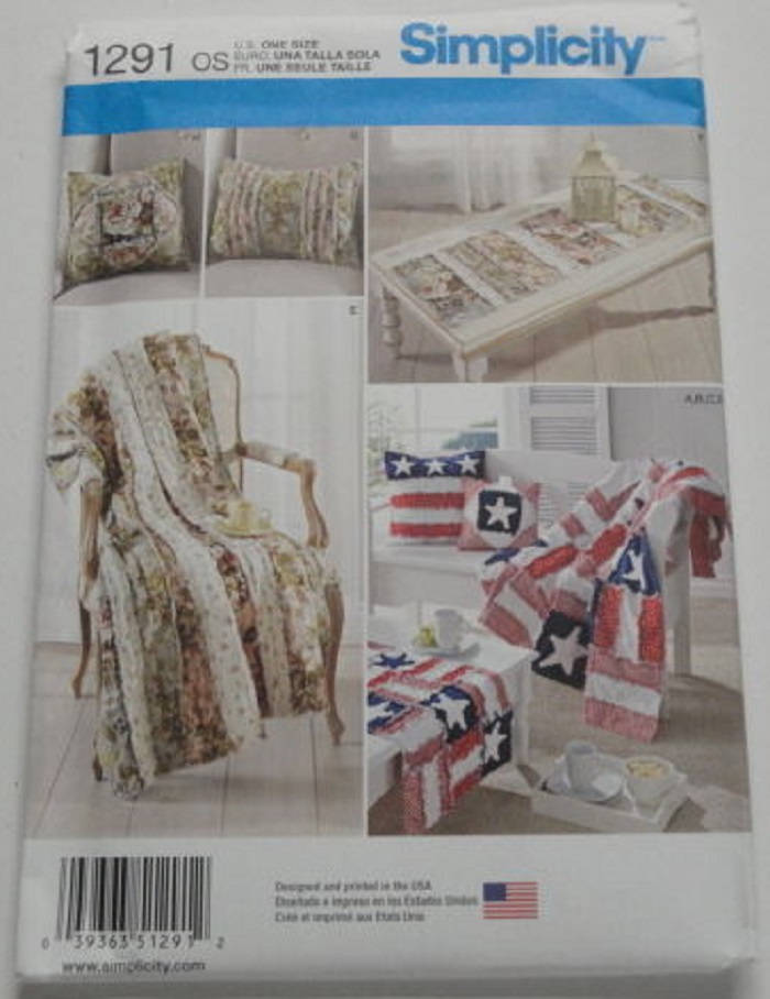 Simplicity Pattern #1291 "Rag-Quilted Home Items"