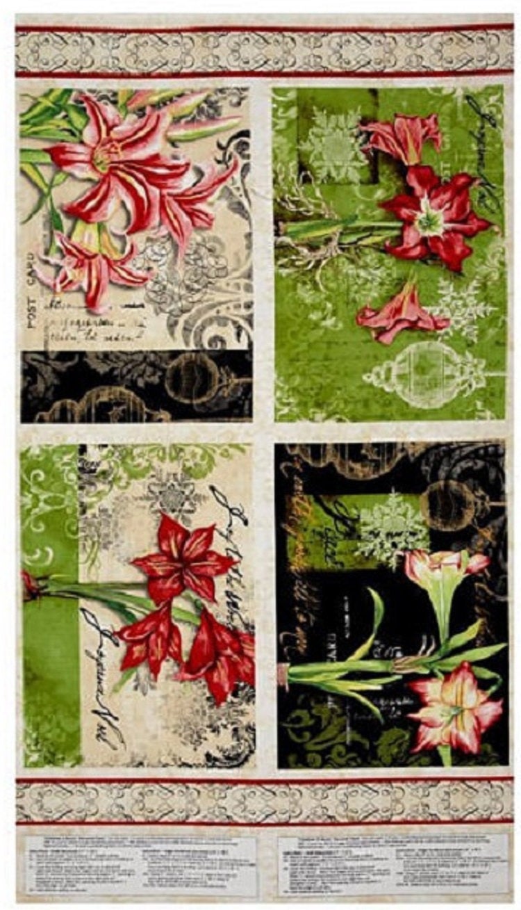 Christmas in Bloom Placemats Panel by Wilmington Prints