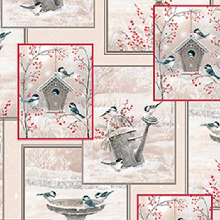 Winter Garden "Birdhouses"-Quilting Treasures-BTY