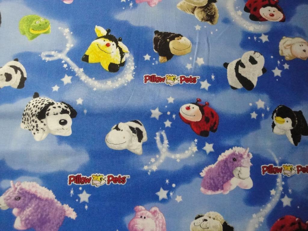 Pillow Pets on Blue B/G-Print Concepts-BTY