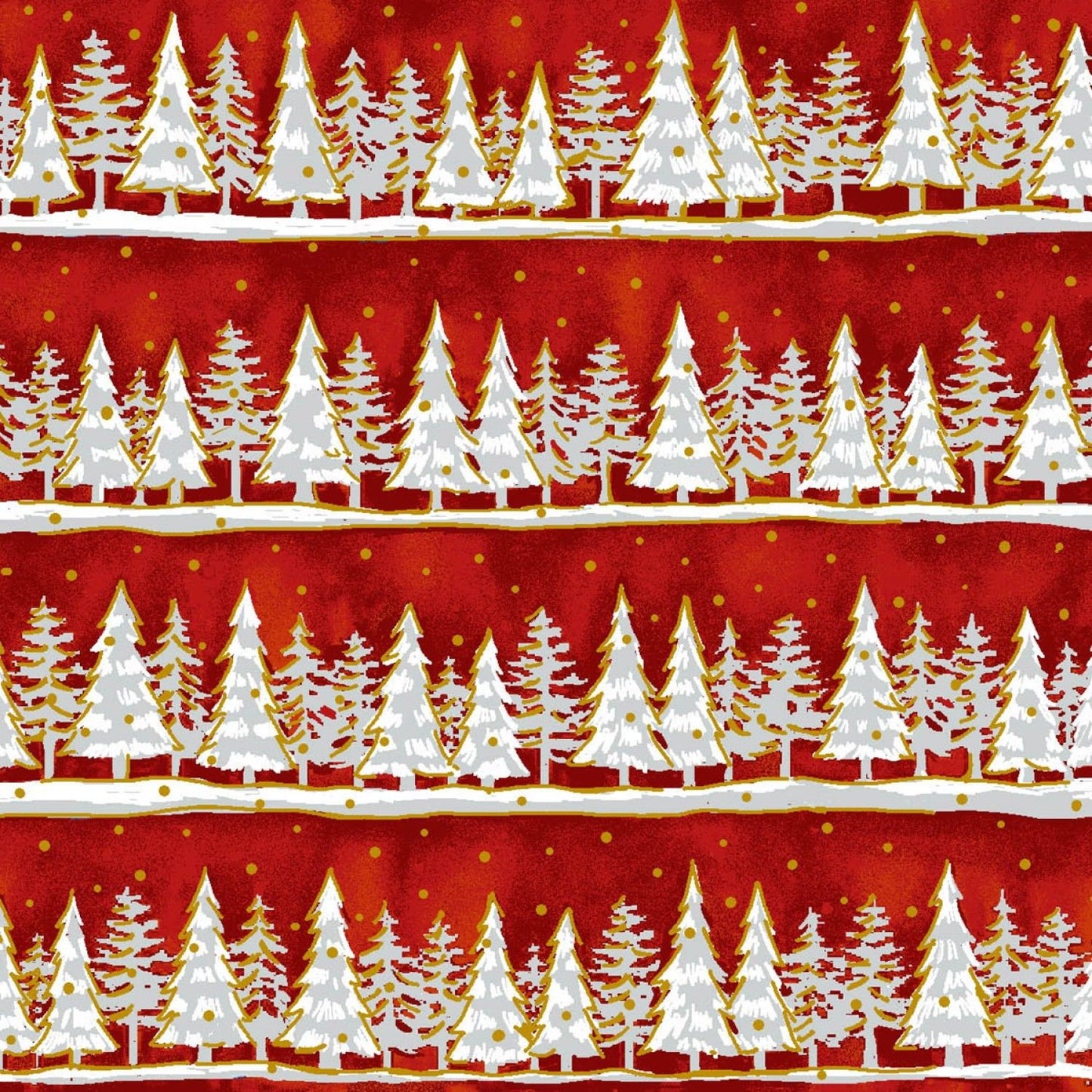 Season's Greetings "Red Snowy Pine Trees"-Paintbrush Studio-BTY
