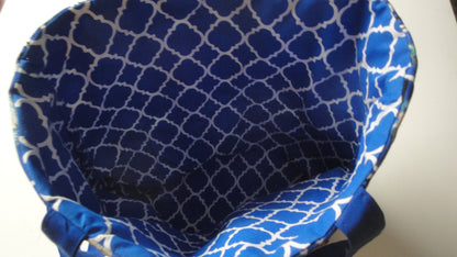 Machine-Quilted Tote Bag-Police Collage Blocks