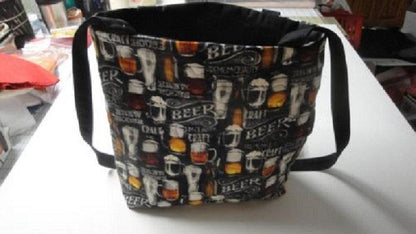 Machine-Quilted Tote Bag-Beer Connoisseur Collage