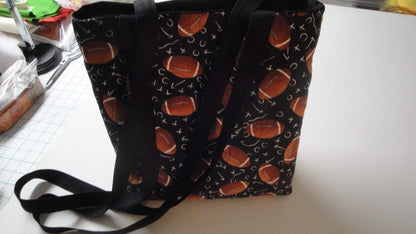 Machine-Quilted Tote Bag-Footballs & Plays