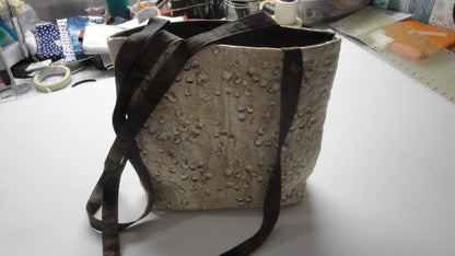 Machine-Quilted Tote Bag-Seashells in the Sand