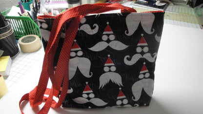 Machine-Quilted Tote Bag-Santa Claus Faces