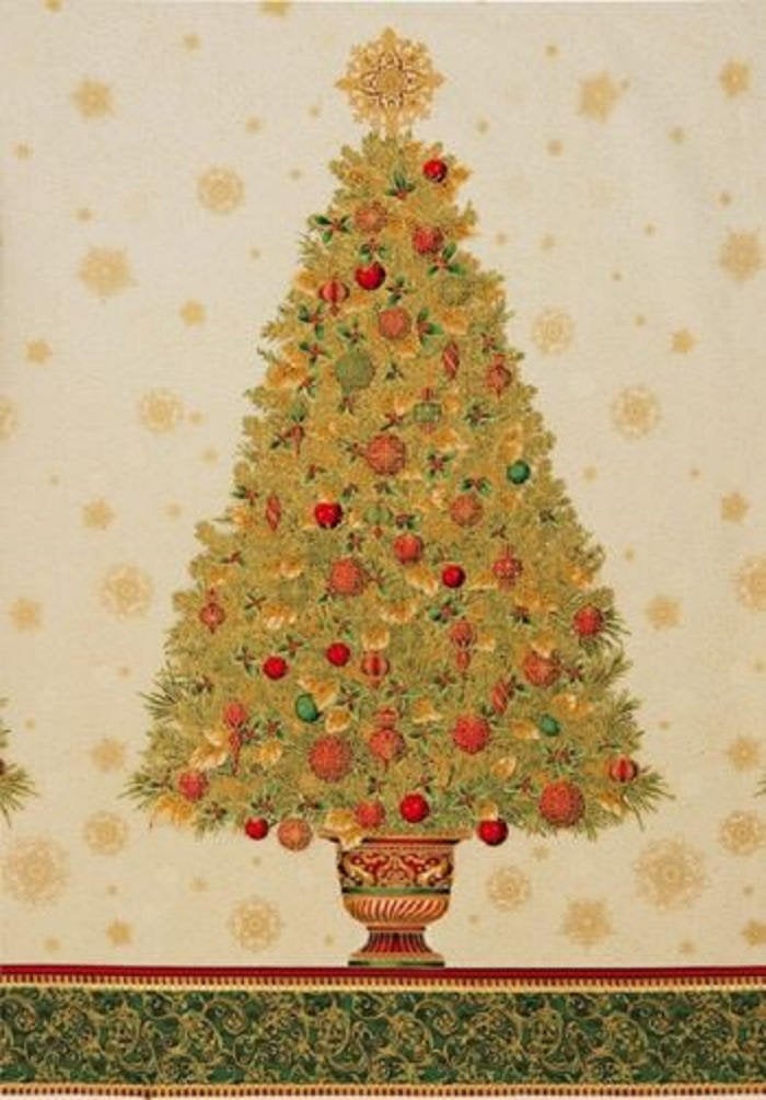 Winter's Grandeur 4 "Holiday Tree" Panel by Robert Kaufman
