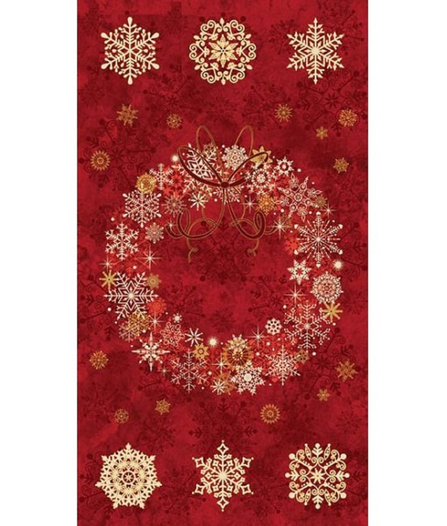 Starry Night II "Red Wreath" Panel by Northcott Fabrics