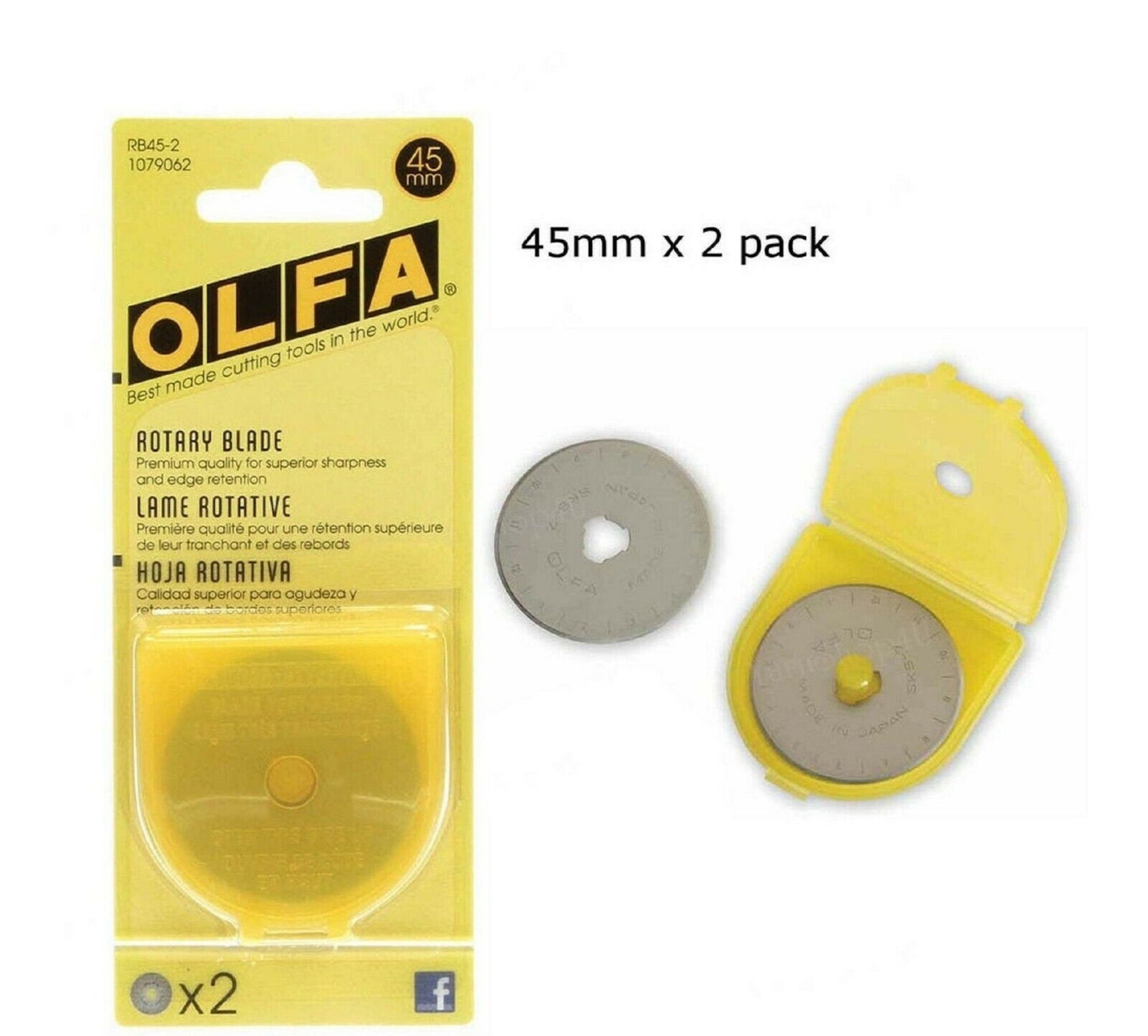 Olfa Rotary Cutting Blade-45 mm-2 Blades – Platinum So n Sews