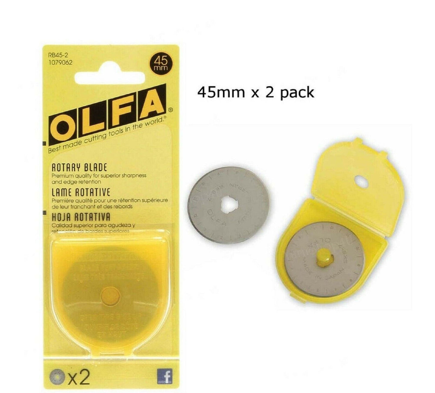 Olfa Rotary Cutting Blade-45 mm-2 Blades – Platinum So n Sews