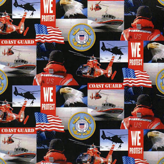 US Coast Guard Collage-Sykel Enterprises-Fat Quarter