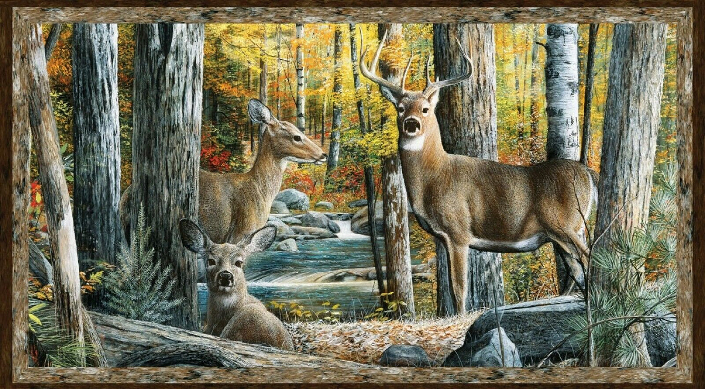 Hidden Valley Deer Panel by Wilmington Prints