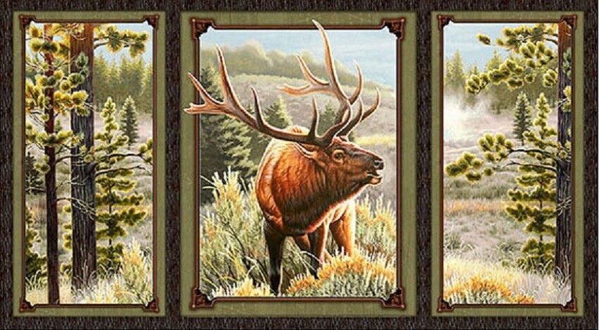 Mountain Elk Tri-Panel by Quilting Treasures