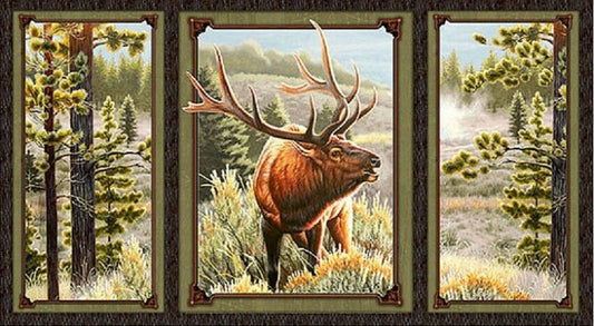 Mountain Elk Tri-Panel by Quilting Treasures