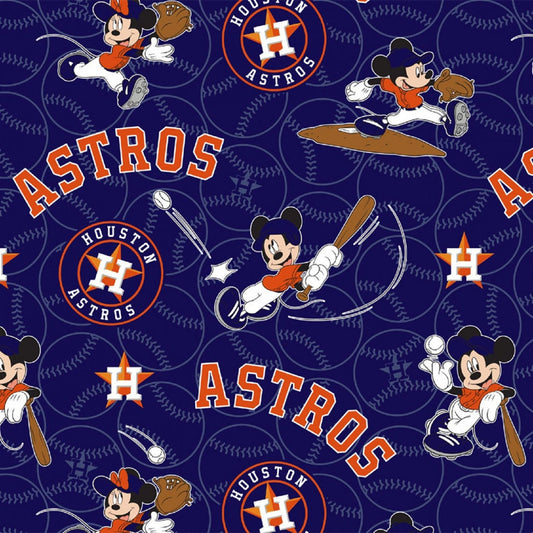 Houston Astros & Mickey Mouse on Navy B/G-Fabric Traditions-Fat Quarter