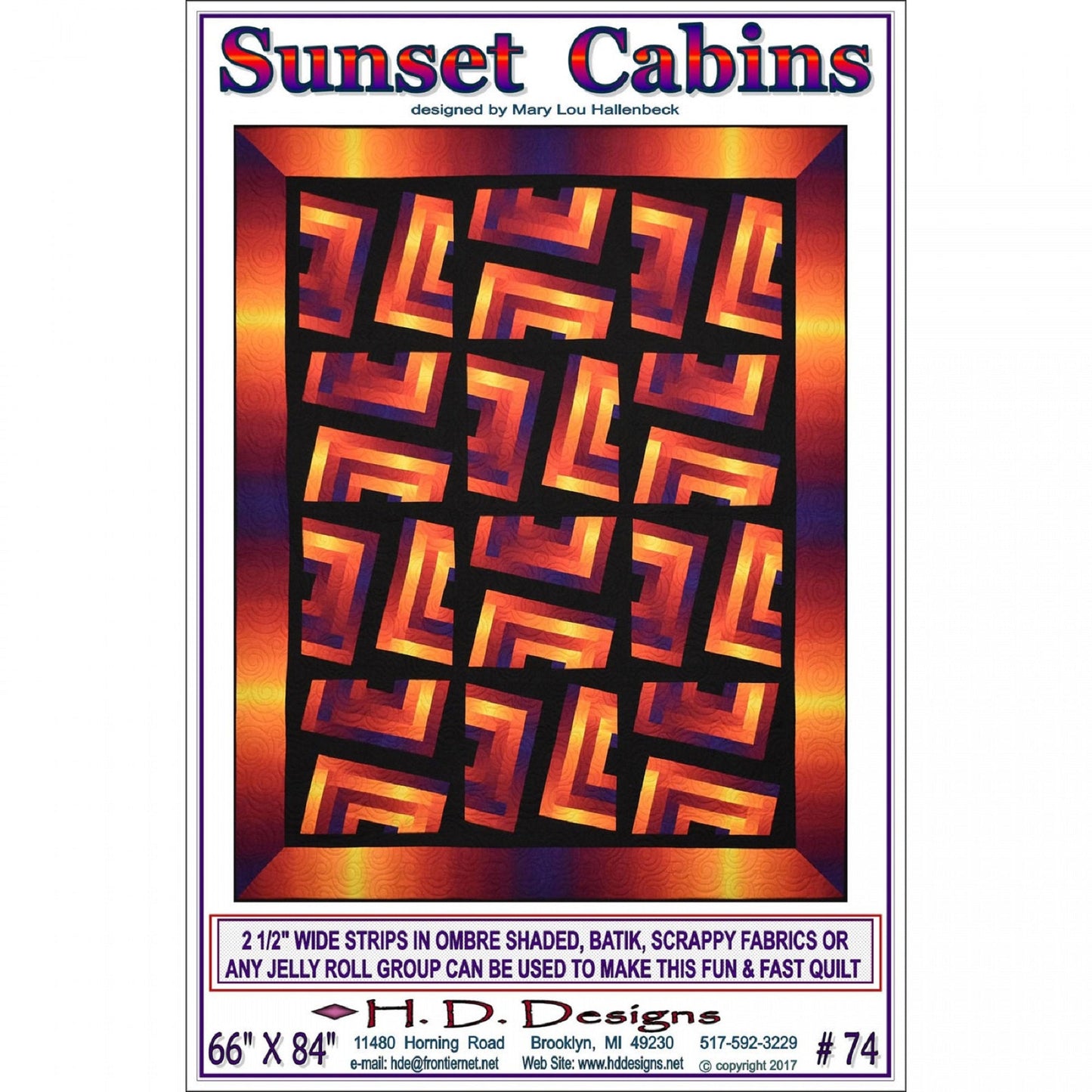 Sunset Cabins Pattern by H.D. Designs
