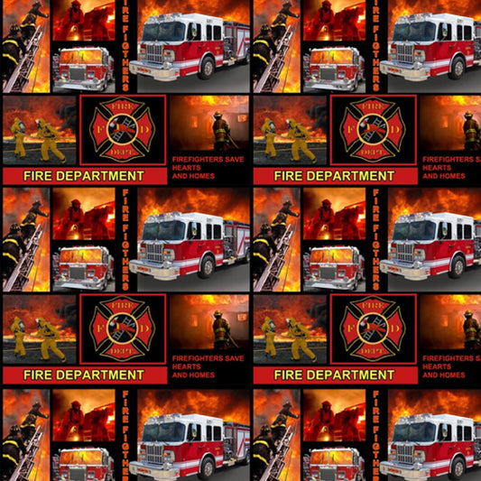 Firefighter Patchwork Blocks-Sykel