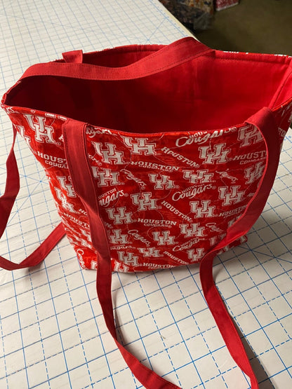 Machine-Quilted Tote Bag-University of Houston Cougars