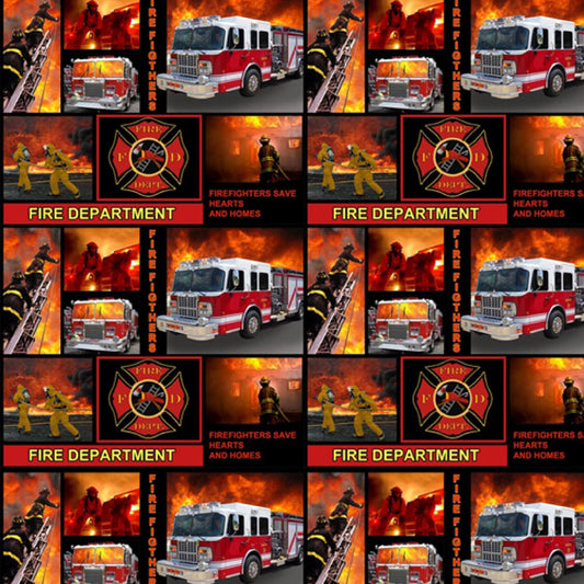 Firefighter Patchwork Blocks-Sykel Enterprises-Fat Quarter
