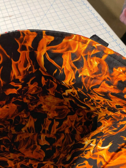 Machine-Quilted Tote Bag-Firefighter Stacked Collage
