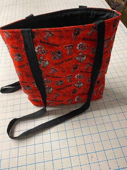 Machine-Quilted Tote Bag-Texas Tech Red Raiders