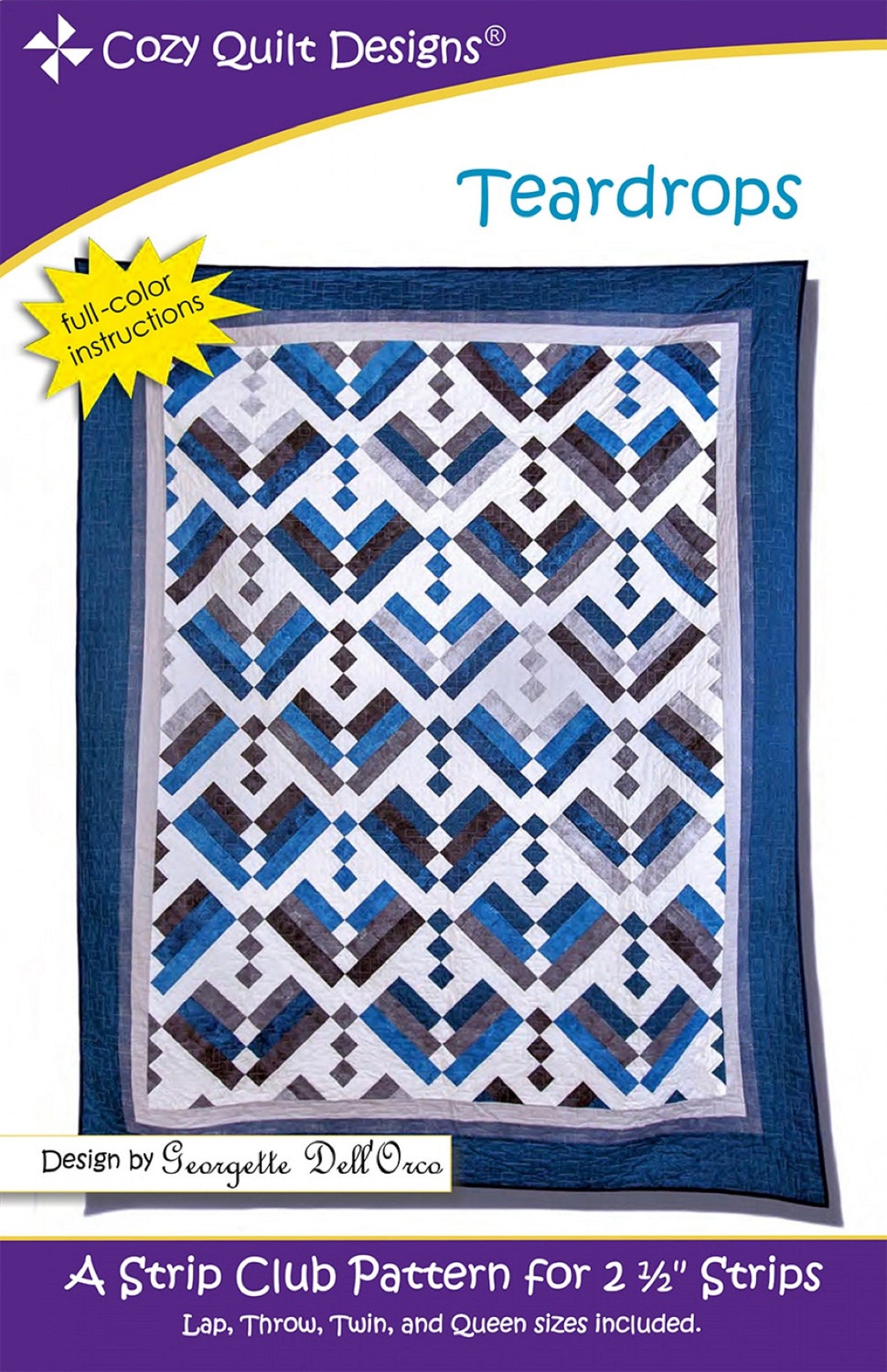 Teardrops Quilt Pattern by Cozy Quilt Designs
