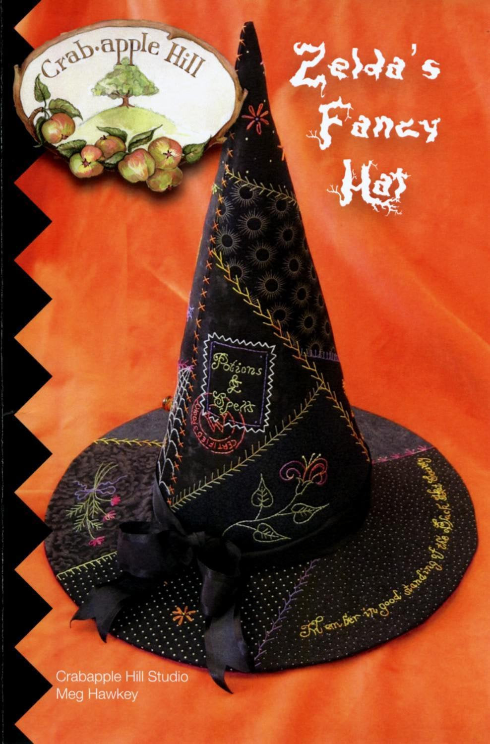 Zelda's Fancy Witch's Hat Pattern by Crab Apple Hill Studios