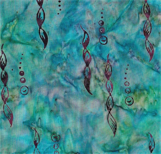 Bubbles & Twists on Blue B/G-#5402-Batik Textiles-Fat Quarter