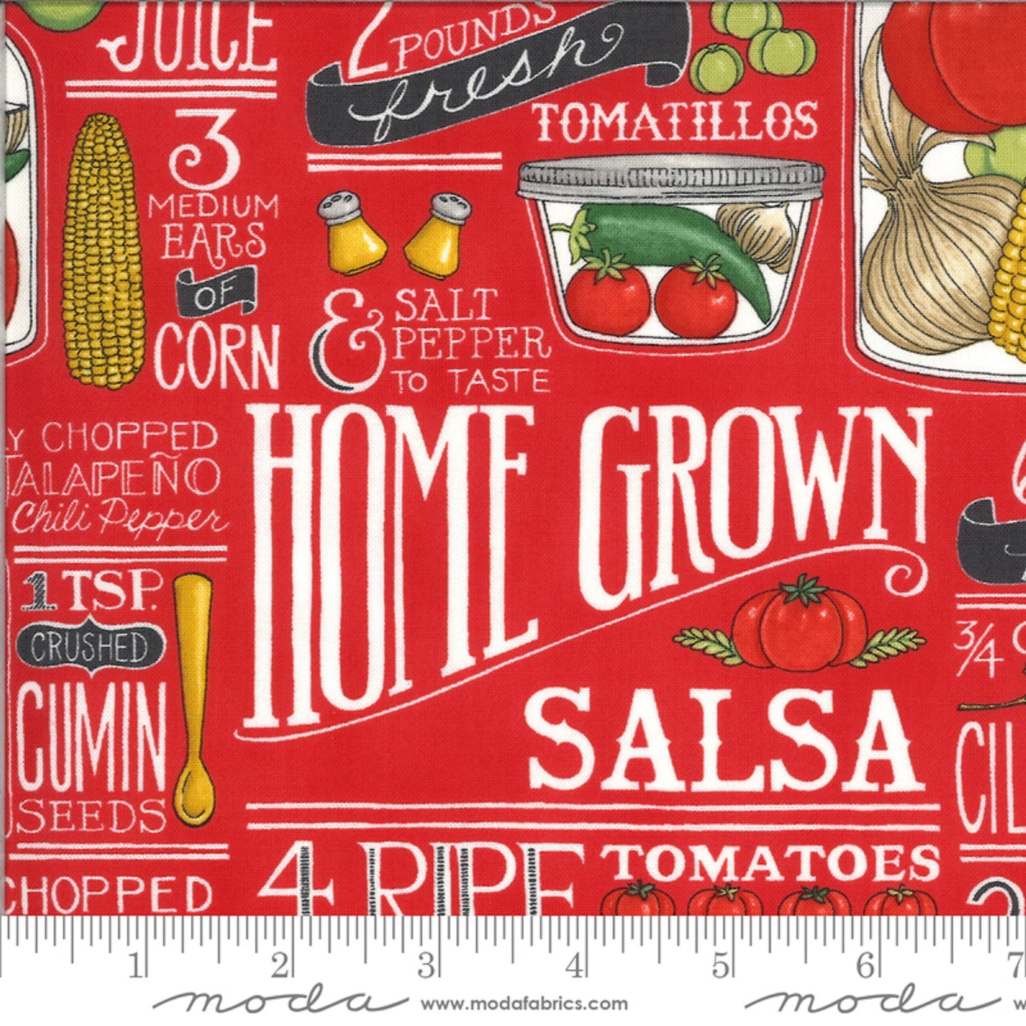 Home Grown Salsa-Moda Fabrics-Fat Quarter