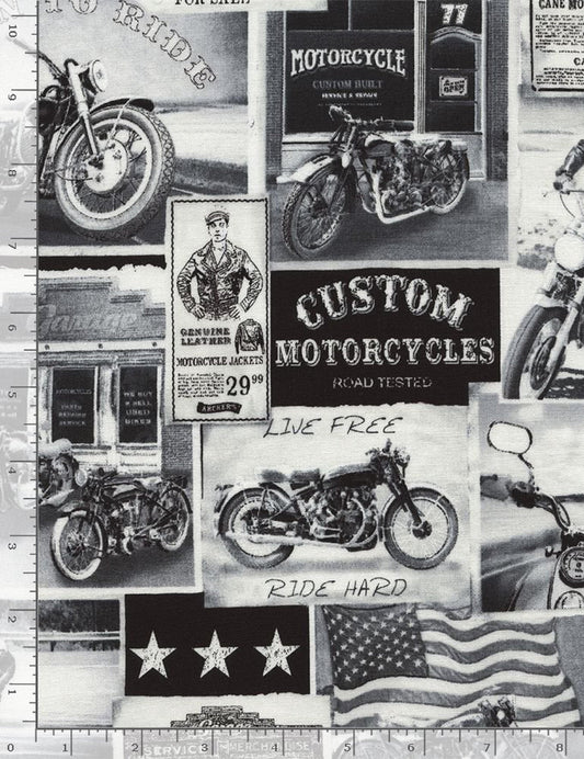 Vintage Motorcycle News-Timeless Treasures-Fat Quarter